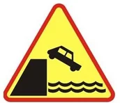 Wyposażenie miejsc publicznych - Znak ostrzegawczy A-27 Nabrzeże lub brzeg rzeki - miniaturka - grafika 1