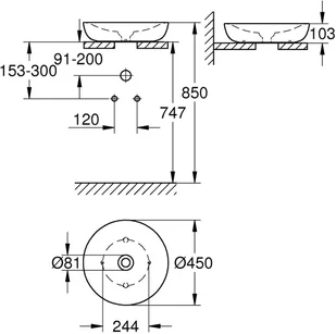 Grohe Essence 45x45 3960900H - Umywalki - miniaturka - grafika 2