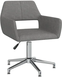 Fotel biurowy, krzesło biurowe vidaXL Obrotowe krzesło biurowe, jasnoszare, tapicerowane tkaniną - Fotele i krzesła biurowe - miniaturka - grafika 2