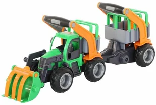 Wader POLESIE "GripTrucks", traktor-ładowarka z naczepą dla zwierząt (w siatce) POL-48417 - Samochody i pojazdy dla dzieci - miniaturka - grafika 4