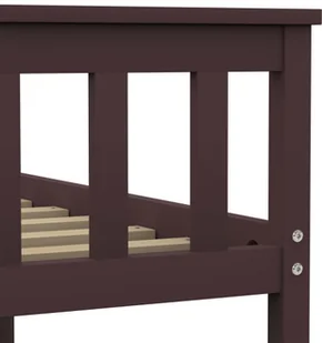 vidaXL Rama łóżka, ciemnobrązowa, lite drewno sosnowe, 120 x 200 cm - Łóżka - miniaturka - grafika 5