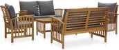 Meble ogrodowe - vidaXL 5-cz zestaw wypoczynkowy do ogrodu poduszki drewno akacjowe 3057981 - miniaturka - grafika 1