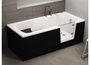 Polimat Wanna akrylowa dla osób niepełnosprawnych z drzwiczkami Avo 150x75 cm Black - Wanny - miniaturka - grafika 3
