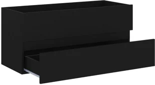 vidaXL Szafka pod umywalkę, czarna, 100x38,5x45 cm, płyta wiórowa vidaXL - Szafki łazienkowe - miniaturka - grafika 5
