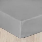 Prześcieradła - Darymex Prześcieradło z satyny bawełnianej z gumką popiel 160x200 dx-160-psg-014 - miniaturka - grafika 1