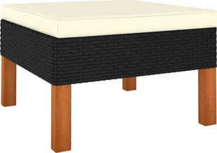 vidaXL Podnóżek, polirattan i lite drewno eukaliptusowe - Pufy i podnóżki - miniaturka - grafika 2