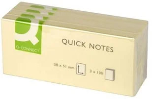 Q-CONNECT Bloczek samoprzylepny 38x51mm 3x100 kart. jasnożółty KF10500 - Notesy i bloczki - miniaturka - grafika 4