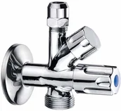 Zawory i kraniki - Cornat Cornat Zawór kątowy maszynowy  1/2 cala AG  do podłączenia pralki i zmywarki  z zaworem zwrotnym  z mosiądzu  chromowany/zawór kątowy/zawór do urządzenia/zawór kątowy kombi / TEC304501 TEC304501 - miniaturka - grafika 1