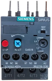 Siemens właściwy przed przeciążeniem 1,8 2,5 A S00 Class 10 śruba 3RU2116-1CB0 - Zasilacze i transformatory - miniaturka - grafika 2
