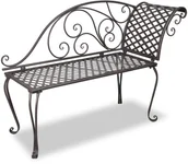 Ławki ogrodowe - vidaXL vidaXL Szezlong do ogrodu, ławka, brąz z różanym motywem - miniaturka - grafika 1