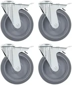 Kółka i bloczki - VidaXL Lumarko 24 kółka skrętne z otworem na śrubę, 125 mm 277879         VidaXL - miniaturka - grafika 1