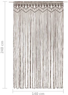 vidaXL Zasłona z makramy, kolor taupe, 140 x 240 cm, bawełna - Zasłony - miniaturka - grafika 20