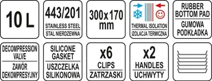YATO TERMOS TRANSPORTOWY STAL NIERDZEWNA 10L YG-09200 YG-09200 - Termosy - miniaturka - grafika 4