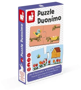 Janod Dwuczęściowe puzzle Zwierzęta i ich domki 20 elementów, - Klocki - miniaturka - grafika 9