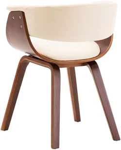 vidaXL Krzesła do jadalni, 4 szt., kremowe, gięte drewno i ekoskóra - Krzesła - miniaturka - grafika 15