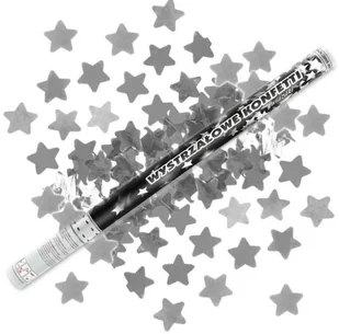 Partydeco Tuba z gwiazdkami srebrny 80cm 1szt - Wesele i ślub - miniaturka - grafika 2