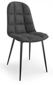 Krzesła - Halmar Krzesło pikowane tapicerowane szare velvet K417 na czarnych nogach - miniaturka - grafika 1