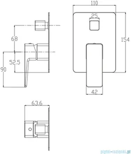 Omnires Parma system wannowy podtynkowy czarny SYSPMW01BL - Baterie podtynkowe - miniaturka - grafika 2