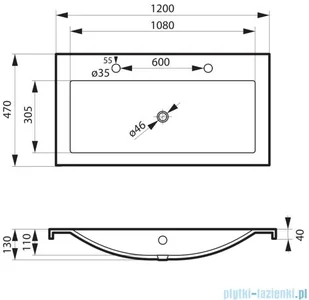 Massi LOMA 120 MSUK-L1200 - Umywalki - miniaturka - grafika 3