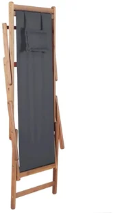 vidaXL Składany leżak plażowy, tkanina, szary - Leżaki ogrodowe - miniaturka - grafika 6