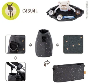 Lassig Casual Label Organizer do Wózka Triangle dark grey - Torby i organizery dla mam - miniaturka - grafika 5