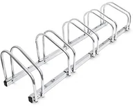 Akcesoria rowerowe - Relaxdays Stojak na rowery  dla 5 rowerów, srebrny, 10017696 10017696 - miniaturka - grafika 1