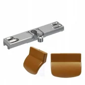 Akcesoria do okien - Medos Zatrzask Balkonowy + Pochwyt PCV Złoty Dąb 6D70-5257F - miniaturka - grafika 1