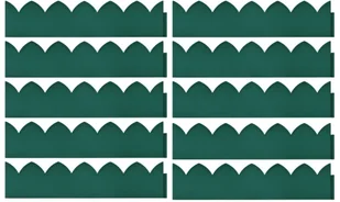 VidaXL Obrzeża trawnikowe, 10 szt., zielone, 65x15 cm, PP 48234 - Ogrodzenia - miniaturka - grafika 2