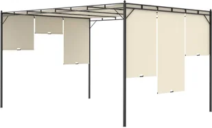 vidaXL Altana ogrodowa z zasłoną boczną, 4 x 3 x 2,25 m, kremowa 47994 - Altany ogrodowe - miniaturka - grafika 5