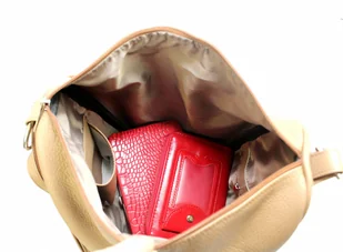 ELKOR (PL) Plecak Skórzany ELKOR (PL) Jowita De Luxe Skóra Naturalna Licowa CAPPUCINO - Torebki damskie - miniaturka - grafika 3