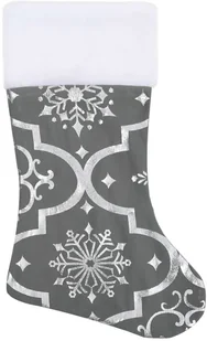 vidaXL vidaXL Luksusowa osłona pod choinkę ze skarpetą, szara, 122 cm - Pozostałe akcesoria świąteczne - miniaturka - grafika 5