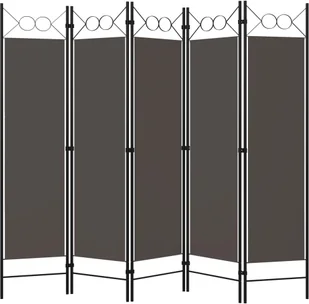 vidaXL Parawan 5-panelowy, antracytowy, 200 x 180 cm vidaXL - Parawany - miniaturka - grafika 2