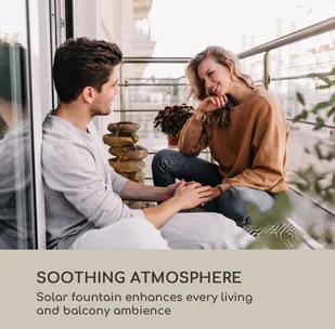 Blumfeldt Savona, fontanna solarna, 2,8 W, tworzywo Polyresin, 5-godzinny czas pracy akumulatora, oświetlenie LED, imitacja kamienia LEU13-Savona - Fontanny ogrodowe - miniaturka - grafika 6