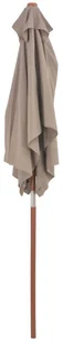 vidaXL Parasol ogrodowy na drewnianym słupku, 150 x 200 cm, taupe - Parasole ogrodowe - miniaturka - grafika 7
