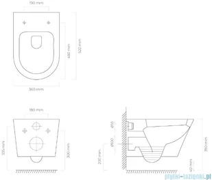 Oltens Jog PureRim z deską 42504000 - Miski WC - miniaturka - grafika 2