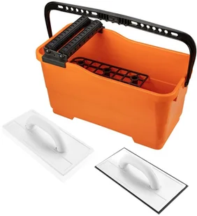 Topex Grupa sp. z o.o. S.K. Zestaw glazurniczy: pojemnik z kratką i rolkami 25l, paca z gumą, paca z gąbką miękką 50-253 - Narzędzia warsztatowe - miniaturka - grafika 2