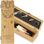 Gadżety dla niej i dla niego - Murrano Personalizowany Zestaw Akcesoriów i Skrzynka Do Wina Serce ZDW2-028 - miniaturka - grafika 1