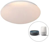 Systemy inteligentnych domów - QAZQA Inteligentna nowoczesna lampa sufitowa biała 38 cm z diodami LED i RGB - Iene - miniaturka - grafika 1