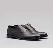 Półbuty męskie - Borgio Obuwie, buty męskie sznurowane b003 czarne - miniaturka - grafika 1