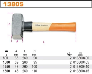 Beta MŁOTEK KAMIENIARSKI 1500G 1380T/1500 (1380/1500) - Młotki - miniaturka - grafika 4