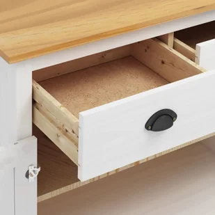 vidaXL Komoda Hill Range, biała, 90x40x80 cm, lite drewno sosnowe - Komody - miniaturka - grafika 3