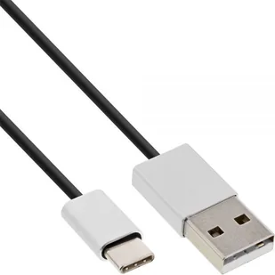 InLine USB 2.0 kabel, typ C A na wtyczka/aluminiowa, elastyczna, czarna, czarny 0.5 m 35836 - Kable USB - miniaturka - grafika 2