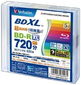 Nośniki danych - Verbatim BDXL Blu-ray Disc, BD-R XL, 100 GB, Triple Layer, odpowiednia do 3d, do zadrukowania, 5 sztuki VBR520YP5V1 - miniaturka - grafika 1