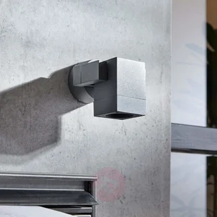 Lampenwelt com Spot zewnętrzny Kavuna, ciemnoszary IP65 kanciasty - Lampy ogrodowe - miniaturka - grafika 4