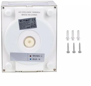 v-tac Oprawa Ścienna V-TAC 12W LED IP65 Biała VT-822 6400K 750lm - Lampy ścienne - miniaturka - grafika 14
