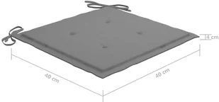 vidaXL Poduszki na krzesła ogrodowe, 6 szt., szare, 40x40x4 cm - Poduszki na krzesła - miniaturka - grafika 6