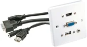 Gniazdka elektryczne - Lindy 60220 Moduł ścienny VGA HDMI USB 3.5mm jack stereo LY-60220 - miniaturka - grafika 1