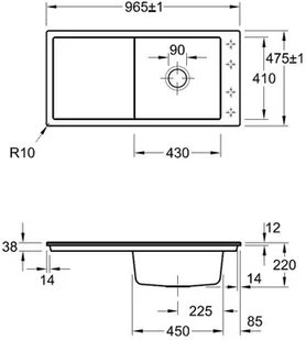 Villeroy & Boch Timeline 60 Flat Classicline 6790 1F i4 - Zlewozmywaki - miniaturka - grafika 5