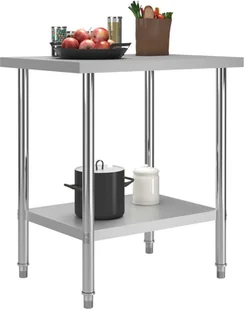 VidaXL Kuchenny stół roboczy, 80x60x85 cm, stal nierdzewna! 51186 VidaXL - Meble gastronomiczne - miniaturka - grafika 2