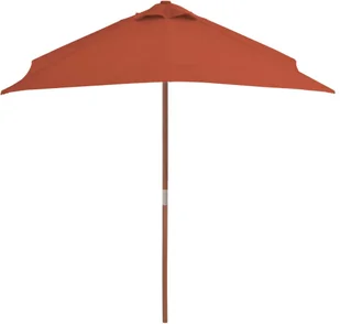 vidaXL Parasol ogrodowy na drewnianym słupku, 150 x 200 cm, terakota - Parasole ogrodowe - miniaturka - grafika 3